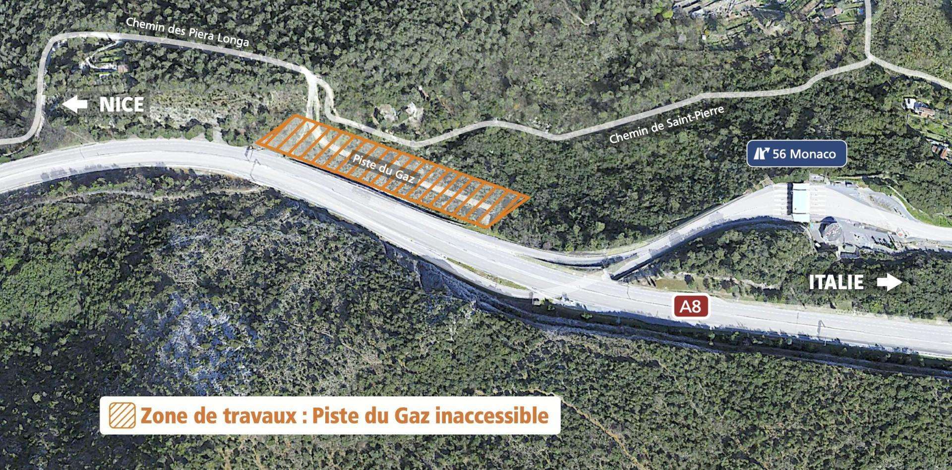 Escota_A8_plan des travaux piste du gaz La Trinité